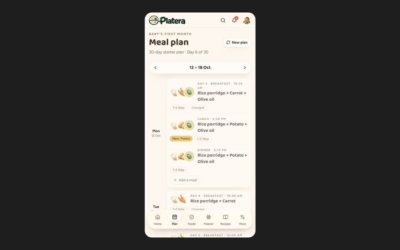 The 30-day starter meal plan, with breakfast, lunch and dinner for each day